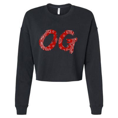 Og Original Gangster Compton Red Bandana Cropped Pullover Crew