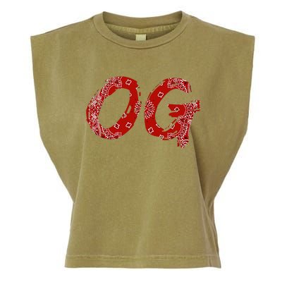 Og Original Gangster Compton Red Bandana Garment-Dyed Women's Muscle Tee