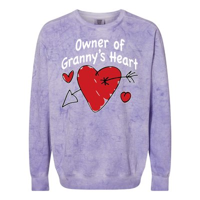 Owner Of Grannys Heart Cute Gift Colorblast Crewneck Sweatshirt