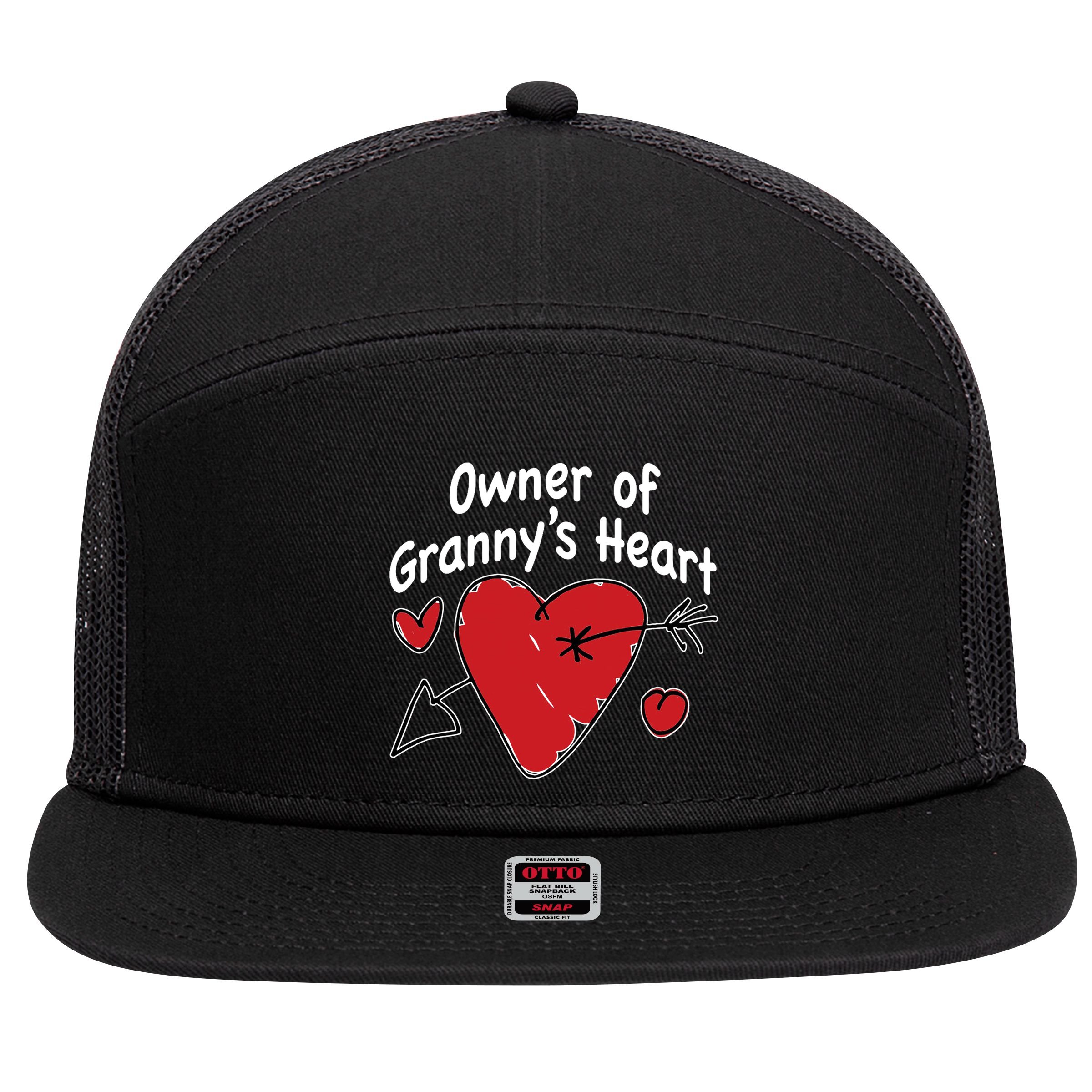 Owner Of Grannys Heart Cute Gift 7 Panel Mesh Trucker Snapback Hat
