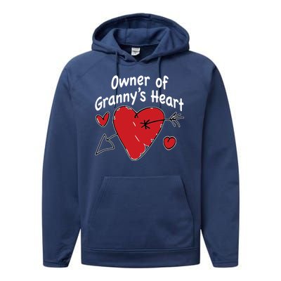 Owner Of Grannys Heart Cute Gift Performance Fleece Hoodie