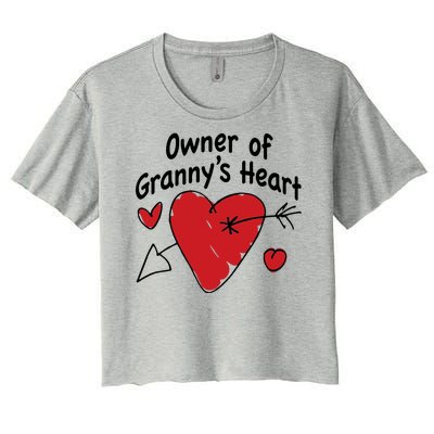 Owner Of Grannys Heart Cute Gift Women's Crop Top Tee