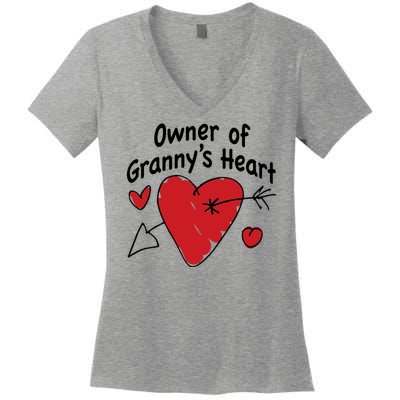 Owner Of Grannys Heart Cute Gift Women's V-Neck T-Shirt