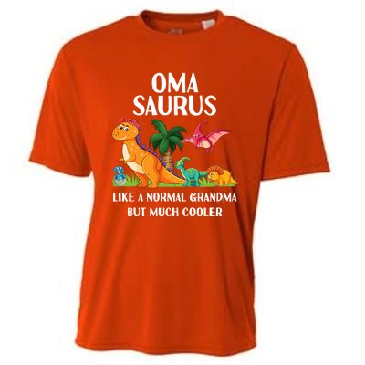 Omasaurus Oma Grandma Saurus Dinosaur Matching Cool Gift Cooling Performance Crew T-Shirt