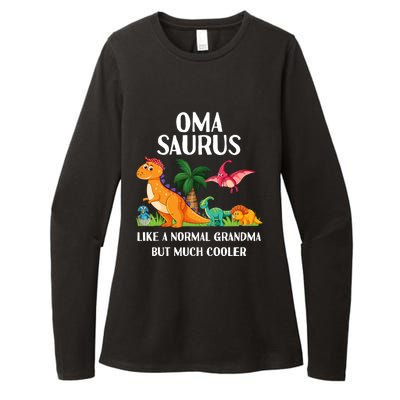 Omasaurus Oma Grandma Saurus Dinosaur Matching Cool Gift Womens CVC Long Sleeve Shirt