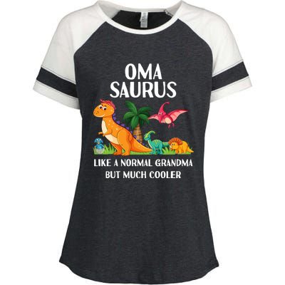 Omasaurus Oma Grandma Saurus Dinosaur Matching Cool Gift Enza Ladies Jersey Colorblock Tee