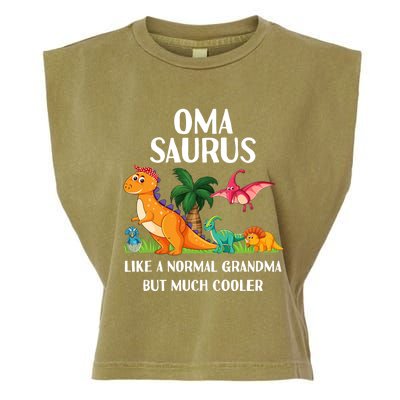 Omasaurus Oma Grandma Saurus Dinosaur Matching Cool Gift Garment-Dyed Women's Muscle Tee