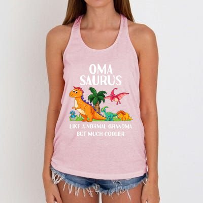 Omasaurus Oma Grandma Saurus Dinosaur Matching Cool Gift Women's Knotted Racerback Tank