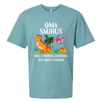 Omasaurus Oma Grandma Saurus Dinosaur Matching Cool Gift Sueded Cloud Jersey T-Shirt