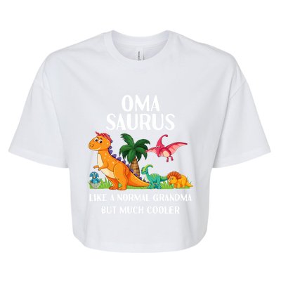 Omasaurus Oma Grandma Saurus Dinosaur Matching Cool Gift Bella+Canvas Jersey Crop Tee