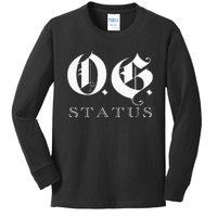 Og Original Gangster Gangsta O.G. Calligraphy Kids Long Sleeve Shirt