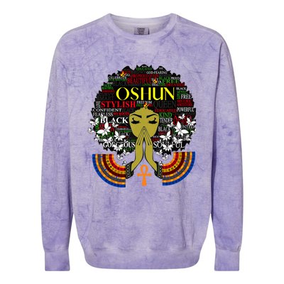 Orisha Oshun Gift Goddess Of Divinity Femininity And Love Cute Gift Colorblast Crewneck Sweatshirt