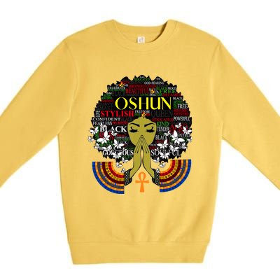 Orisha Oshun Gift Goddess Of Divinity Femininity And Love Cute Gift Premium Crewneck Sweatshirt