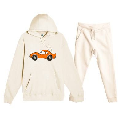 Orange Opel GT Cartoon Premium Hooded Sweatsuit Set