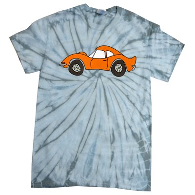 Orange Opel GT Cartoon Tie-Dye T-Shirt