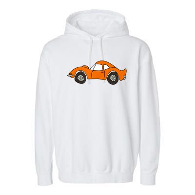 Orange Opel GT Cartoon Garment-Dyed Fleece Hoodie