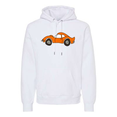 Orange Opel GT Cartoon Premium Hoodie