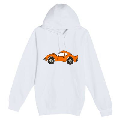 Orange Opel GT Cartoon Premium Pullover Hoodie