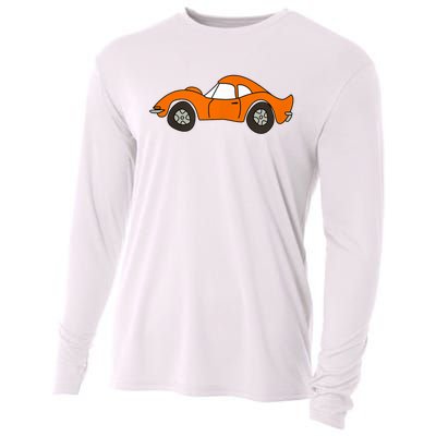 Orange Opel GT Cartoon Cooling Performance Long Sleeve Crew