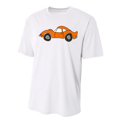 Orange Opel GT Cartoon Performance Sprint T-Shirt