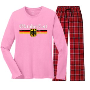 Oktoberfest Octoberfest German Drinking Festival Women's Long Sleeve Flannel Pajama Set 