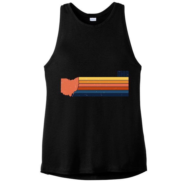 Retro Vintage Ohio Ladies PosiCharge Tri-Blend Wicking Tank