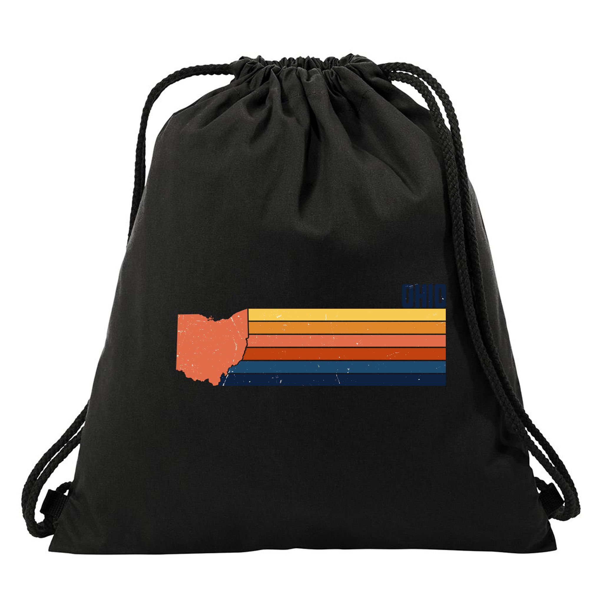 Retro Vintage Ohio Drawstring Bag