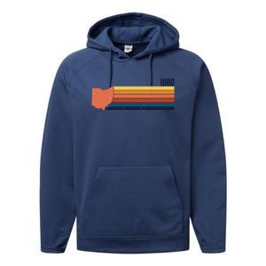 Retro Vintage Ohio Performance Fleece Hoodie