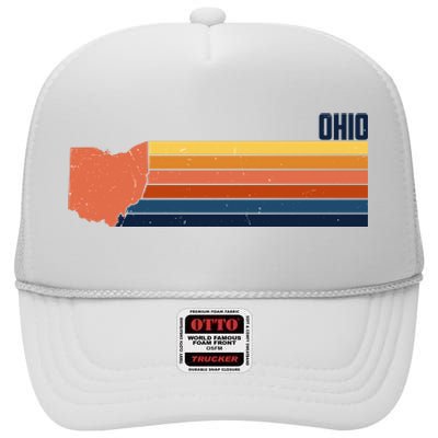 Retro Vintage Ohio High Crown Mesh Back Trucker Hat