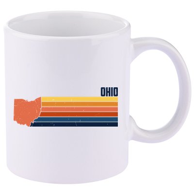Retro Vintage Ohio 11oz C Handle Ceramic Mug