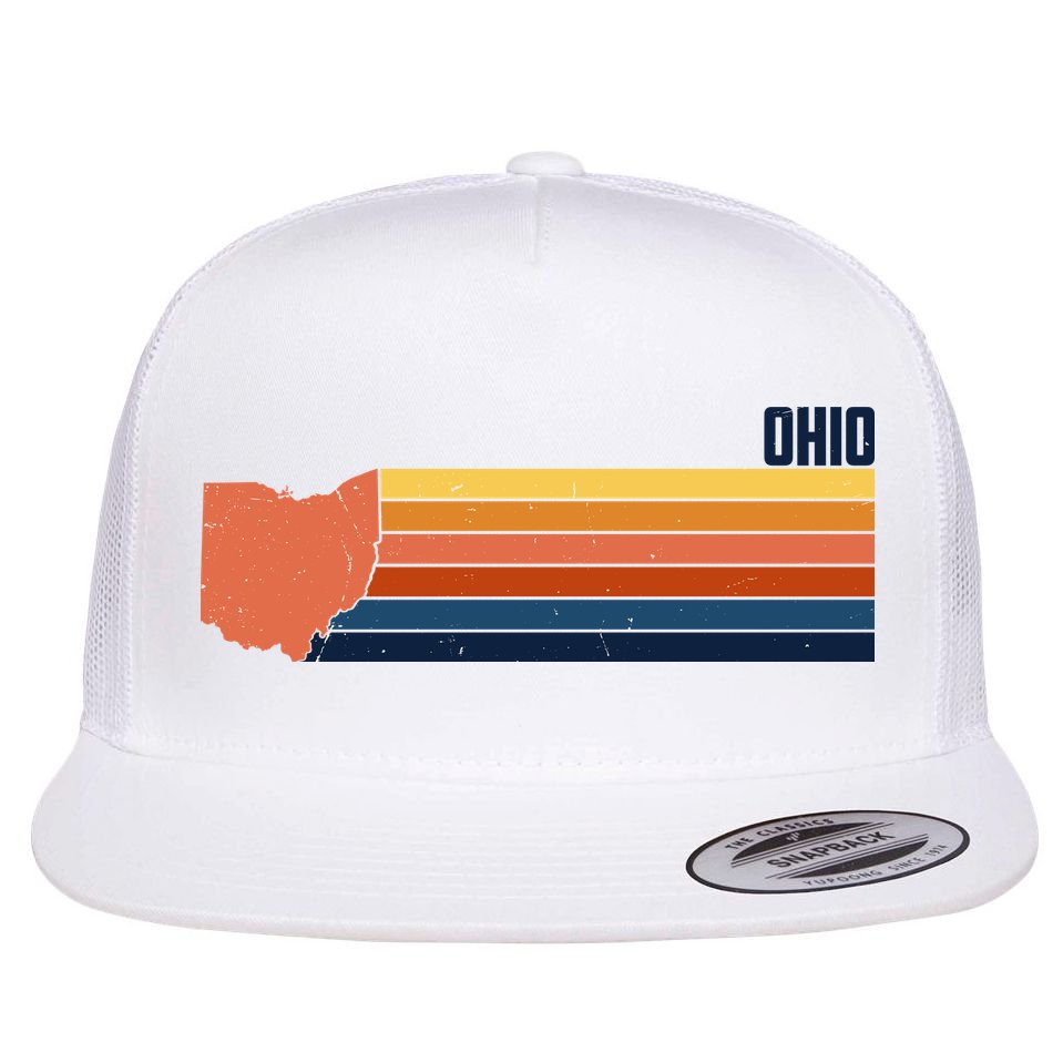 Retro Vintage Ohio Flat Bill Trucker Hat