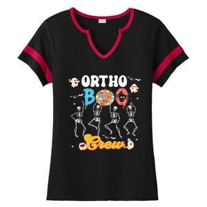 Ortho Orthopedic Halloween Boo Crew Funny Skeleton Dancing Ladies Halftime Notch Neck Tee