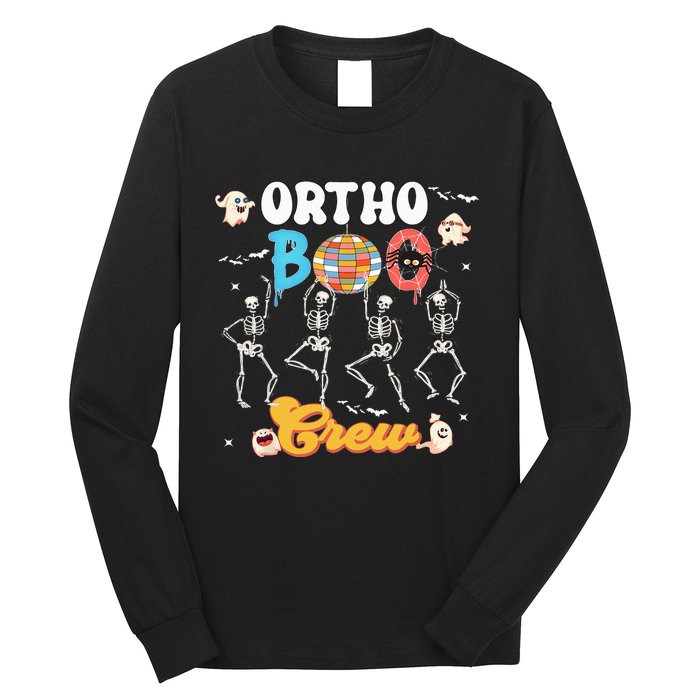 Ortho Orthopedic Halloween Boo Crew Funny Skeleton Dancing Long Sleeve Shirt