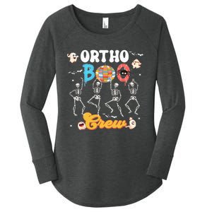 Ortho Orthopedic Halloween Boo Crew Funny Skeleton Dancing Women's Perfect Tri Tunic Long Sleeve Shirt