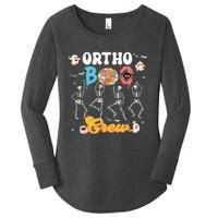 Ortho Orthopedic Halloween Boo Crew Funny Skeleton Dancing Women's Perfect Tri Tunic Long Sleeve Shirt