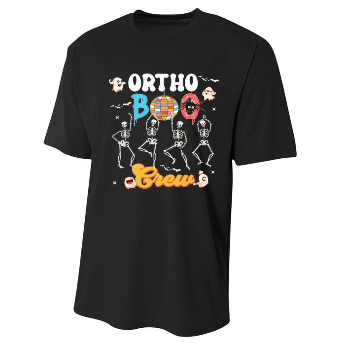 Ortho Orthopedic Halloween Boo Crew Funny Skeleton Dancing Performance Sprint T-Shirt