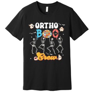 Ortho Orthopedic Halloween Boo Crew Funny Skeleton Dancing Premium T-Shirt