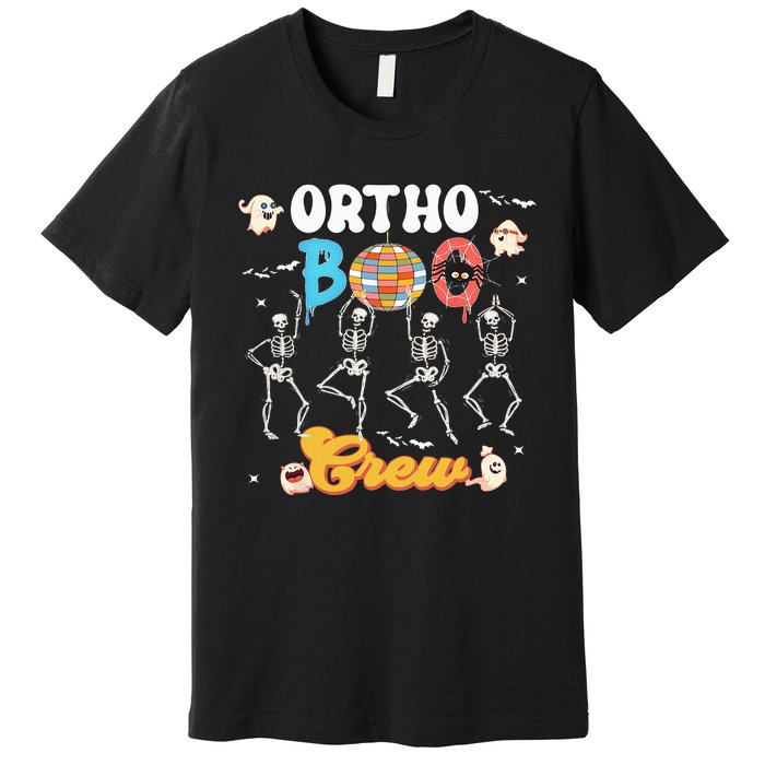 Ortho Orthopedic Halloween Boo Crew Funny Skeleton Dancing Premium T-Shirt