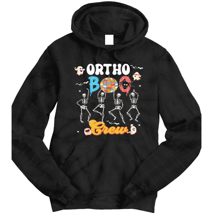 Ortho Orthopedic Halloween Boo Crew Funny Skeleton Dancing Tie Dye Hoodie