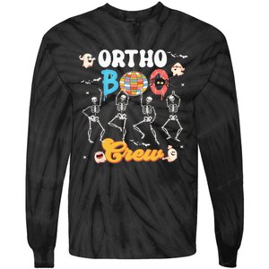 Ortho Orthopedic Halloween Boo Crew Funny Skeleton Dancing Tie-Dye Long Sleeve Shirt