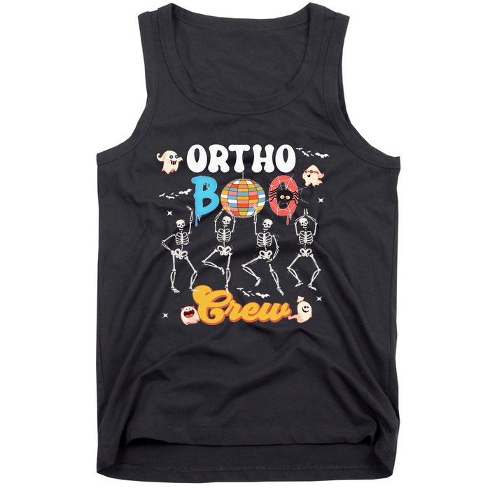 Ortho Orthopedic Halloween Boo Crew Funny Skeleton Dancing Tank Top