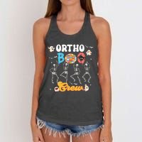 Ortho Orthopedic Halloween Boo Crew Funny Skeleton Dancing Women's Knotted Racerback Tank