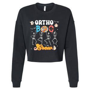 Ortho Orthopedic Halloween Boo Crew Funny Skeleton Dancing Cropped Pullover Crew