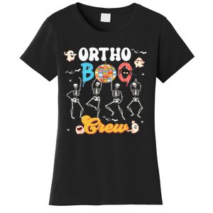 Ortho Orthopedic Halloween Boo Crew Funny Skeleton Dancing Women's T-Shirt