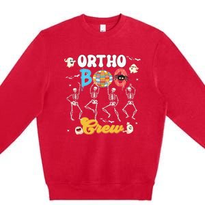 Ortho Orthopedic Halloween Boo Crew Funny Skeleton Dancing Premium Crewneck Sweatshirt