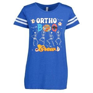 Ortho Orthopedic Halloween Boo Crew Funny Skeleton Dancing Enza Ladies Jersey Football T-Shirt