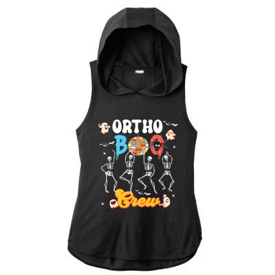 Ortho Orthopedic Halloween Boo Crew Skeleton Dancing Nurse Ladies PosiCharge Tri-Blend Wicking Draft Hoodie Tank