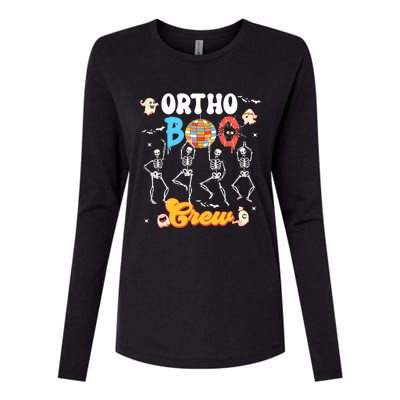 Ortho Orthopedic Halloween Boo Crew Skeleton Dancing Nurse Womens Cotton Relaxed Long Sleeve T-Shirt