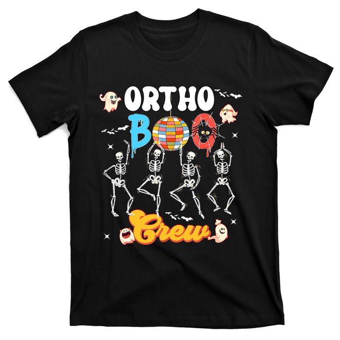 Ortho Orthopedic Halloween Boo Crew Skeleton Dancing Nurse T-Shirt