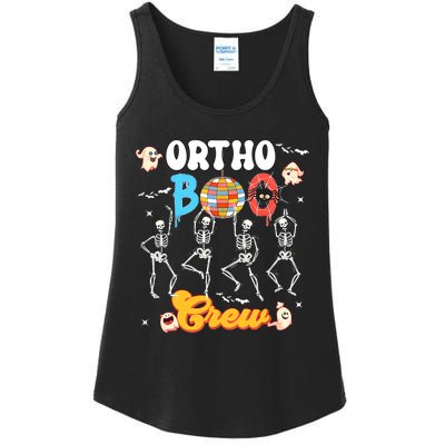 Ortho Orthopedic Halloween Boo Crew Skeleton Dancing Nurse Ladies Essential Tank